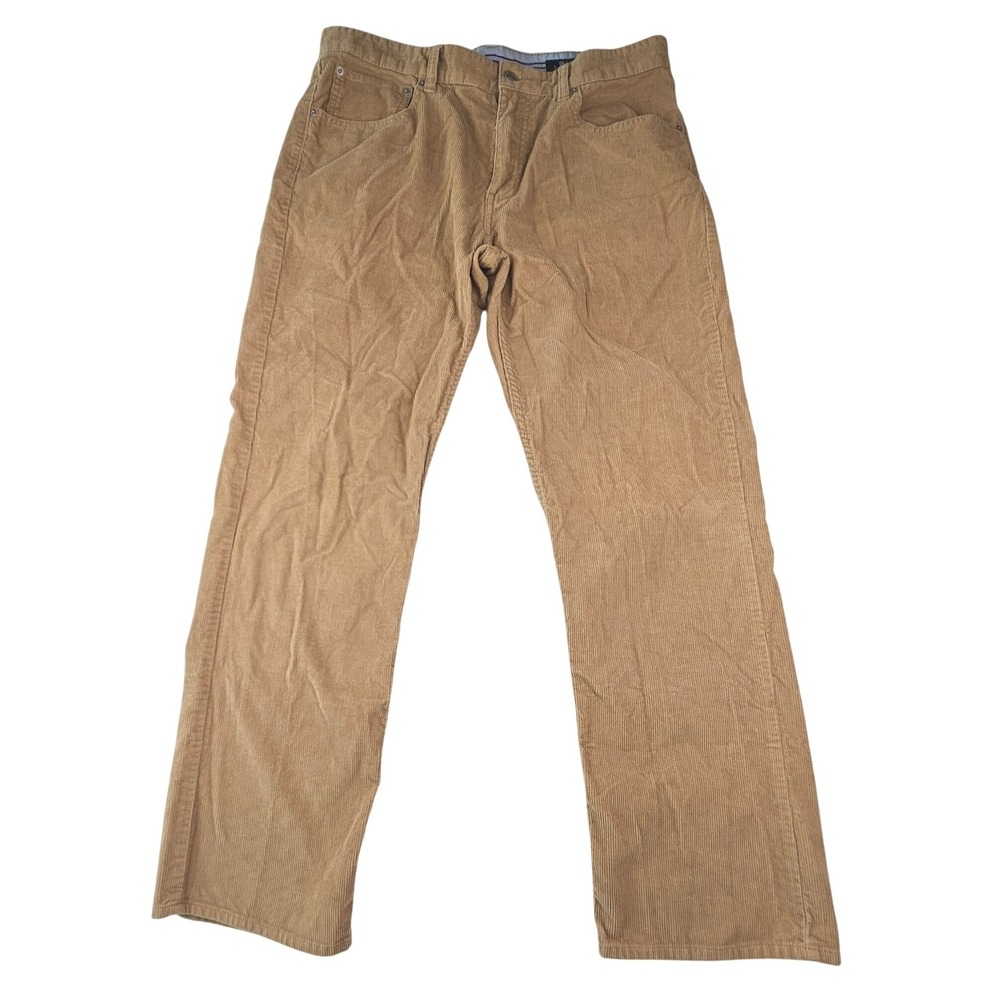 Cremieux Classics Mens Tan Corduroy Pants 34x32 Khaki Cotton Straight Leg